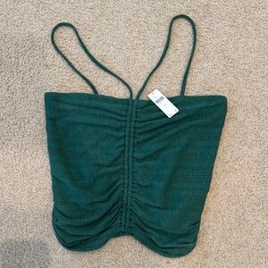 Pilcro Forest Green Ruched Camisole